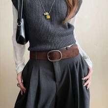1pc 3D Star Design Buckle Belt, Fashion Versatile Accessory For Jeans, Skirts - Multicolor - View 1