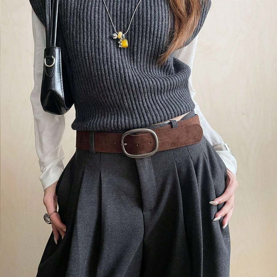 1pc 3D Star Design Buckle Belt, Fashion Versatile Accessory For Jeans, Skirts - Multicolor - View 1