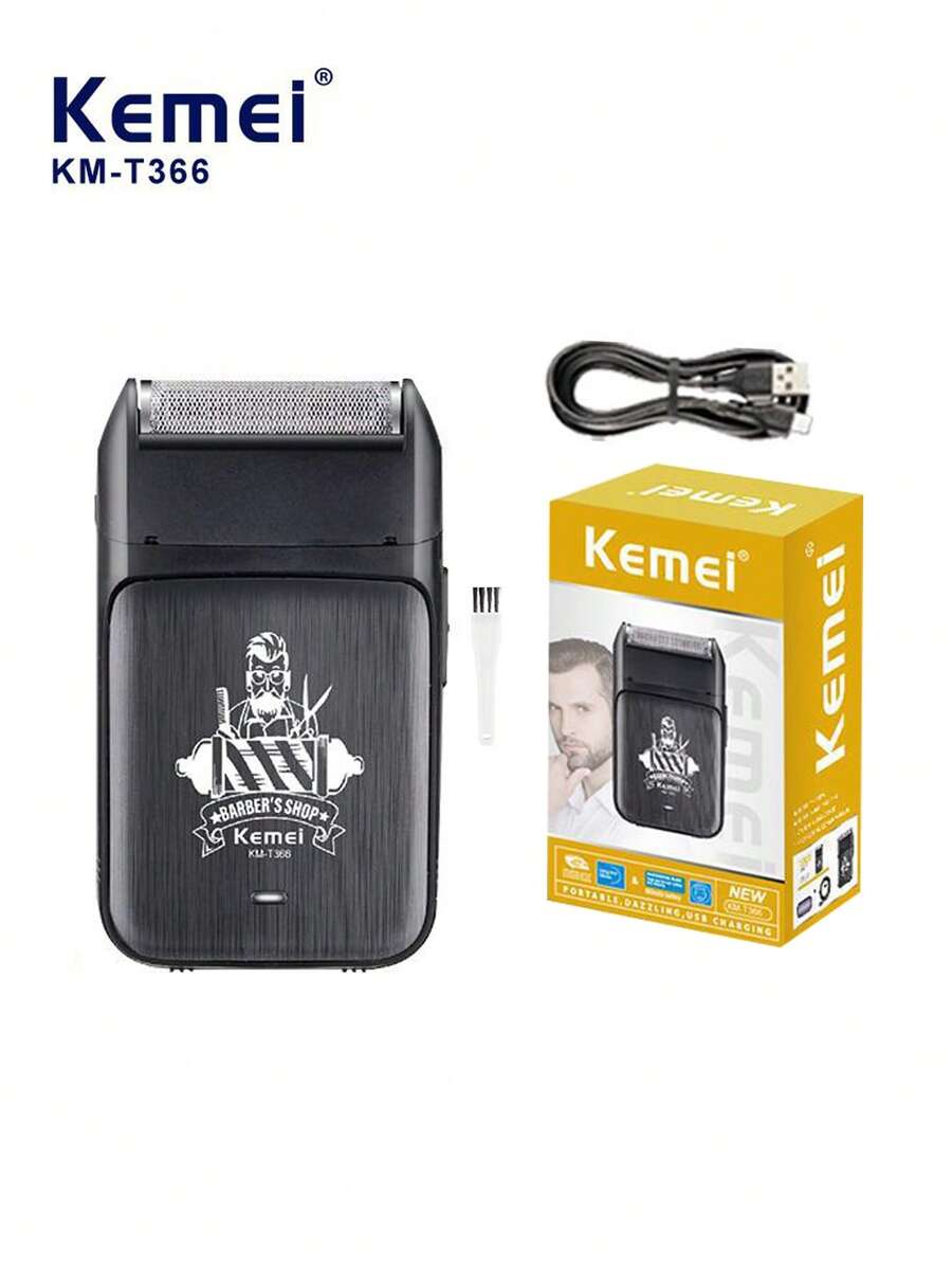 Kemei Nueva afeitadora eléctrica para hombres, afeitadora de lámina recargable por USB tipo C para uso diario, máquina de afeitar cabeza rapada, regalo de cumpleaños para hombres