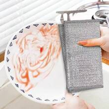 5/10/15/20 Pack/Magic Cleaning Cloth Thickened Double Sided Metal Wire Cloth Kitchen Dishwashing Cloth Pot And Bowl Cleaning Cloth Towel Cleaning Tools # Home Essentials, Kitchen, Household Items - Silver - View 5