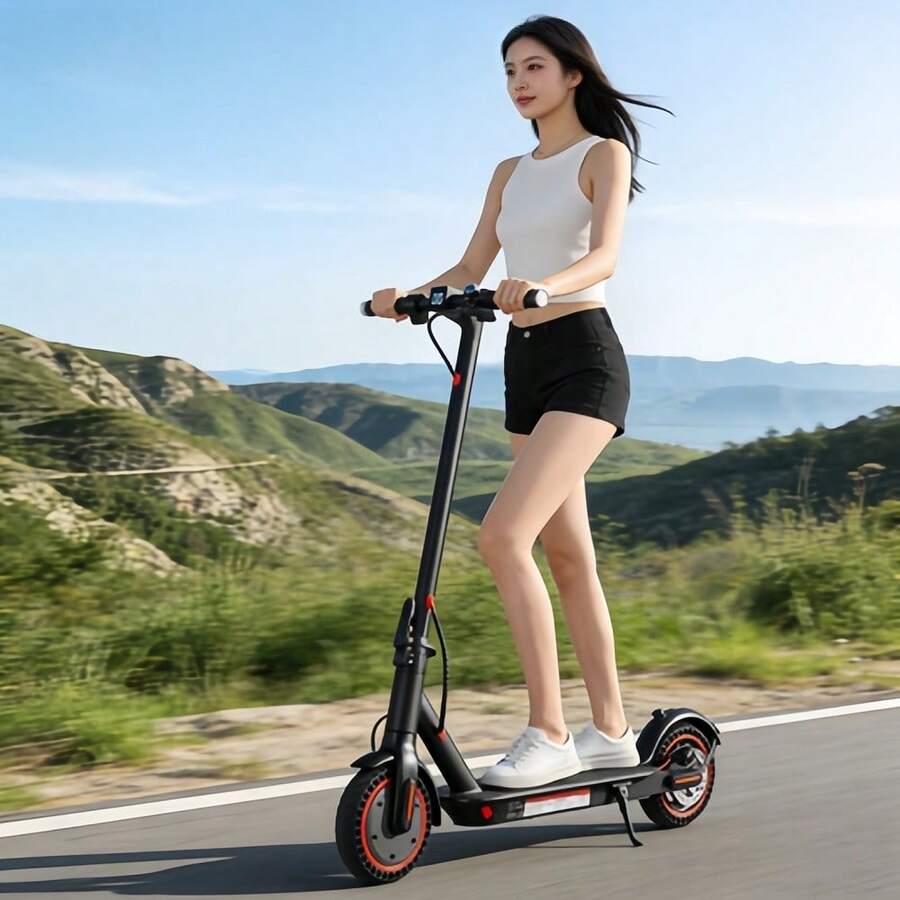 Say Goodbye To Traffic Jams. Daily Commuting For College Students And Office Workers. Adult Electric Scooter With A 350W Motor, 20 Km Range, 8.5-Inch Solid Tires, Puncture-Resistant, 120 Kg Load Capacity, 25 Km/H Speed, Foldable Design, Black. - 黑色 - 查看 1
