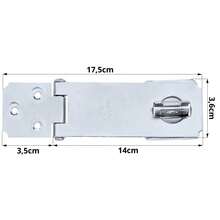 Dobradiça Porta Cadeado Fecho Trinco Zincado 5,5" Para Portão Gaveta Armário | Silvana | Kit 03 Un - Prata - Visão 2