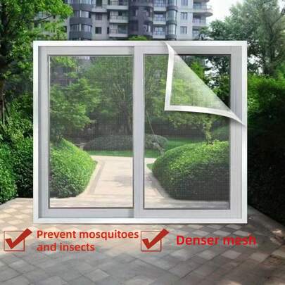 Summer White Self-Adhesive Zipper Mesh Screen, Mosquito Net And Mosquito Screen, Easy To Install, Reusable