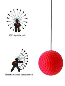 1套橡胶拳击球健身配件 - 紅色 - 查看 5