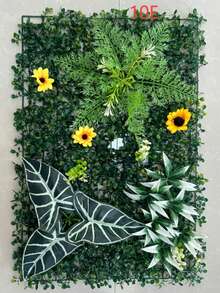 1 片人造草坪墙板，带有花卉和人造植物，可用作隐私绿篱屏风、草坪背景墙、室内家居花卉墙板，适用于室内外花园、后院、婚礼、圣诞节、万圣节、复活节和其他场合的围栏装饰，也可用于花园装饰。 - 彩色 - 查看 22