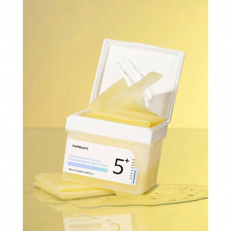 NUMBUZIN No.5 Almohadillas Faciales con Vitamina y Niacinamida - Pads Concentrados con Glutatión, Vitamina CyE - Exfoliación Suave, Iluminador y Antioxidante para Piel Radiante - 180 ml 70 Pads - Beige claro - Ver 1