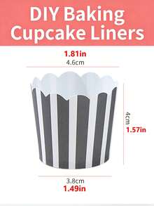 200pcs Striped Cupcake Liners, Baking Cupcake Cups, Suitable For Weddings, Birthdays, Valentine's Day, Christmas And Family Gatherings - View 9