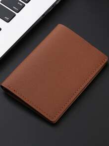 Ví cài nút tối giản unisex, ví gập đôi nhỏ gọn đựng thẻ và tiền xu. - Nhiều màu - Xem 12