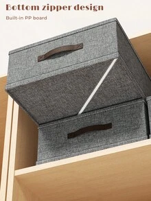 1PC Double-Row Foldable D-Type Storage Box, Durable Structure, Space-Saving Foldable Design, Clear Classification, Sturdy Material, Large Capacity, Perfect For Desktop, Closet, Home Office Toiletries Cosmetics Small Items Tidy Organization - View 3