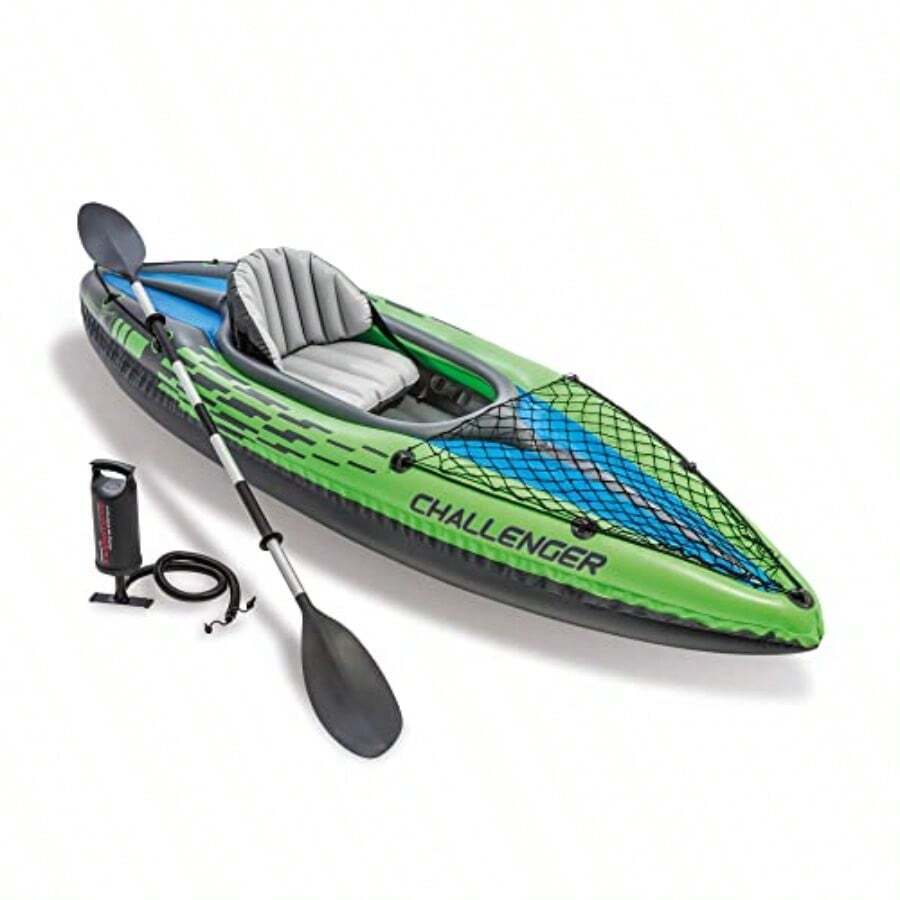Intex Challenger - Juego Iable de Kayak con remos de Aluminio - Verde - Ver 1