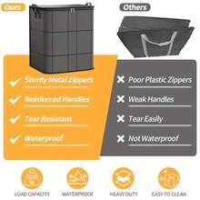 3-Pack Large Clothes Storage Bags - Heavy-Duty Collapsible Closet Organizers With Reinforced Handles & Zipper Closure, Dark Gray/Gray/ - Space-Saving Garment Bags For Clothes, Bedding, Seasonal Storage - Ideal For Closet, Under-Bed, Moving, Home Organization, Bohemian Design, Durable Fabric, Frequent Movers, Under-Bed Storage - Grey - View 7