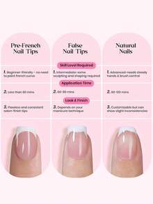 180pcs French Short Square Gel Nails - Nude Color Matching Classic French Pointed Nails, Medium Almond Shaped Nails, Soft Gel Fake Nails, Acrylic Nail Extension - Multicolor - View 6