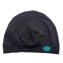 Gorro de bordado Synaworld de estilo transfronterizo, gorro casual y versátil de doble capa y térmico, de color dopamina - Bordado negro y azul claro - Ver 3