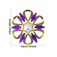 1 pieza Elegante y delicada broche de flor púrpura de aleación de zinc, adecuado como accesorio para uso diario, fiesta y vestimenta formal de mujer - Morado - Ver 10