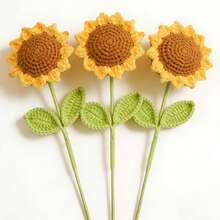 1pc/3pcs/5pcs Artificial Crochet Sunflower, Rose, Tulip, Lily Flower, Fake Flowers, Lifelike Flowers, Desktop Decor, Wall Decor, Suitable For Birthday Gift, Anniversary Gift, Mother's Day Gift, Christmas Gift, Event & Home Decor, Valentine's Day Gift - Multicolor - View 45