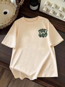 Bộ đồ thường ngày mùa hè cho bé trai gồm 2 món: áo thun ngắn tay và quần short, in chữ tiếng Anh ngộ nghĩnh, thích hợp mặc mùa hè. - Màu be - Xem 4