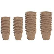 50pcs Pulp Nursery Pots With Drainage Holes, Suitable For Home Garden Seedling, Vegetable, Flower Seed Germination And Transplanting - Multiple Styles - View 17