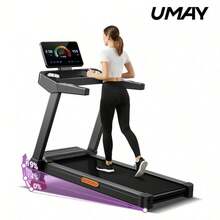 UMAY Treadmill With 19% Maunal Incline Treadmill, 400LBS Capacity,  Foldable Home Treadmill With Quiet 3.5 HP Motor - View 1