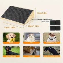 2pcs Wooden Ramp (Suitable For Small Dogs & Cats), Low Angle Pet Ramp, Pet Specific Stairs, Wooden Pet Step - Apricot - View 4