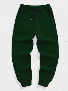 Men's Casual Outdoor Sports Pants With Drawstring, Suitable For Running, Workout, Jogging, Fitness, Versatile Drawstring Ankle Pants In Olive Green - Dark Green - View 3