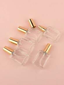 4 Stücke 15ml Gold Quadratische Glas Nachfüllbare Parfümzerstäuber, Auslaufsichere Ultra-Feine Sprühflasche mit Trichter-Werkzeugen, Tragbare Reise-Essentials Tägliche Hautpflege Geschenk für Sie - Verschiedenfarbig - Übersicht 2