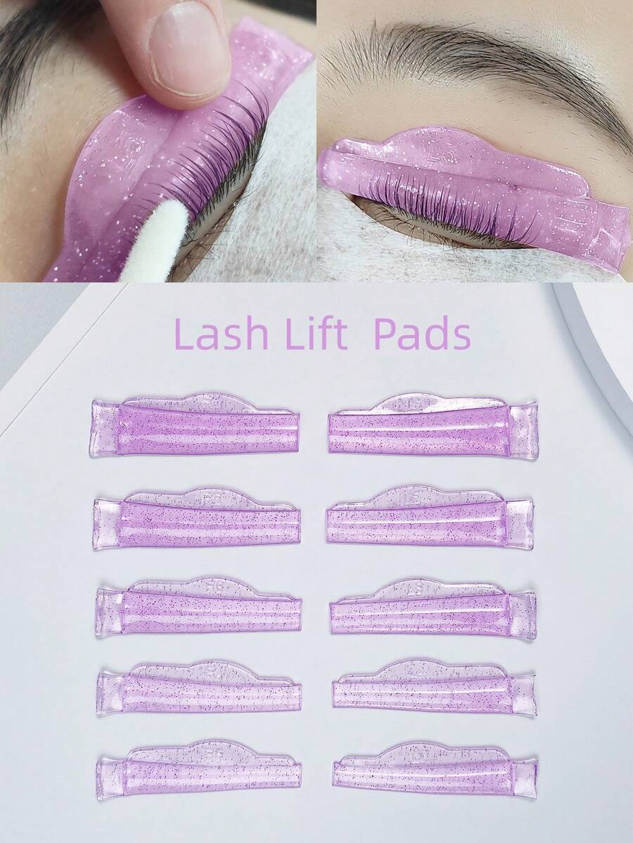 PERMANIA 5 Pairs New Eyelash Curling Pads, Super Elastic Eyelash Curling Pads, Eyelash Curling, Super Soft Reusable, Multi-Purpose, Multiple Colors Available, Suitable For Hair Salons And DIY
