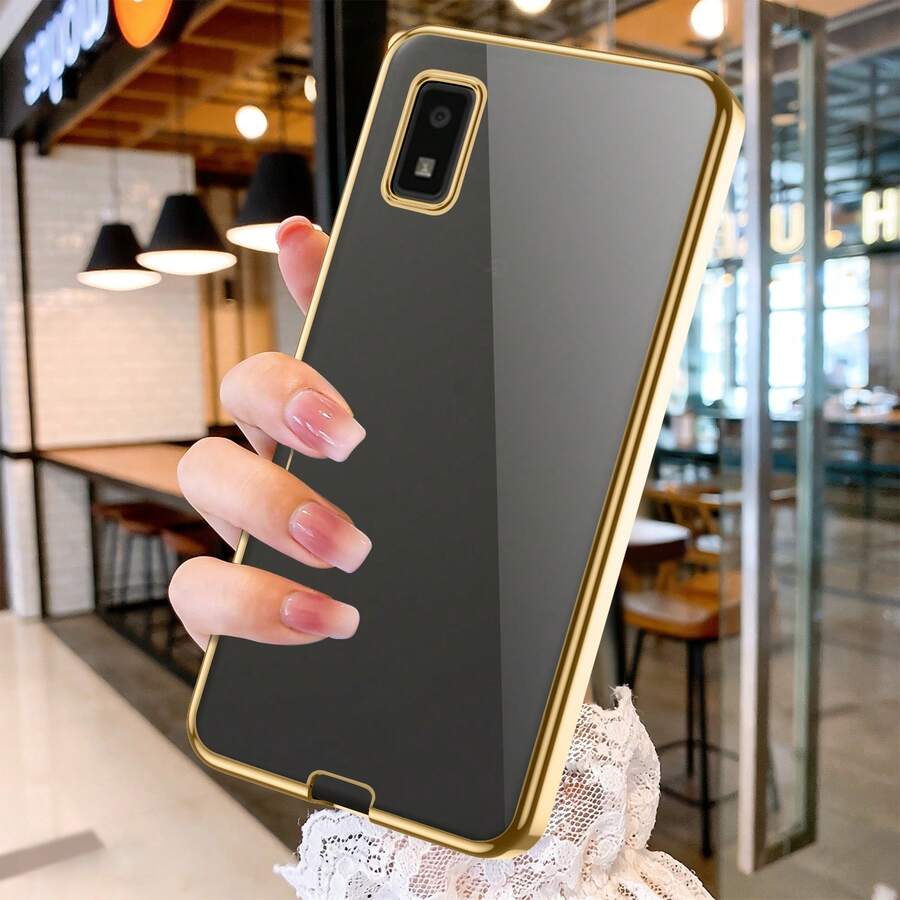 【人気のあるもの】対応 AQUOS wish 2 ケース クリア 薄型 透明 TPU ソフト 耐衝撃 黄変防止 ストラップホール付き アクオス ウィッシュ 5 カバー - ゴールド - チェックする 1
