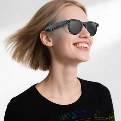 1pc AI Smart Glasses, Support 1080P HD Video Recording, Surround Earphone Speaker, AI Voice Translation, Bluetooth Music & Call Connection, Suitable For Daily Meetings, Presentations, Seamless Travel, Global Communication And Business Interaction