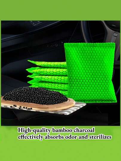 Paquetes de carbón desodorante, 50 gramos de paquetes desodorantes de carbón activado de cristal mineral nano, paquetes de carbón desodorante montados en el automóvil. Paquetes de carbón activado para eliminar el formaldehído y los olores. Paquetes de carbón de bambú para la decoración del hogar. Absorbente de formaldehído para eliminar del aire. Paquetes de carbón para eliminar el olor de los coches nuevos.
