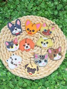 1个可爱动物钥匙套钥匙扣，保护帽钥匙链钥匙圈 - 彩色 - 查看 1