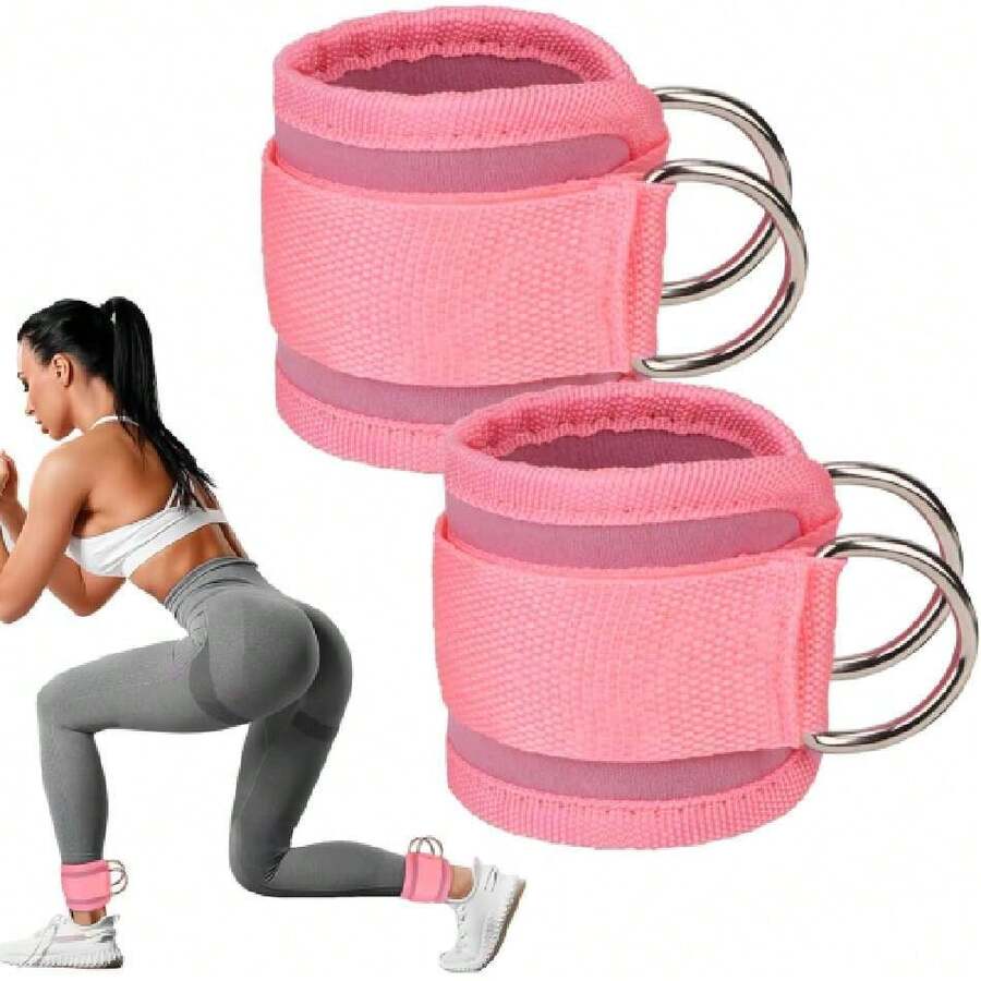 Grilletes para Tobilleras de 2 Piezas, Correas de Tobilleras de Gym Ajustables, Tobilleras Deportiva para Máquinas de Cable, para Entrenamiento de Piernas, Caderas y Glúteos, para Hombres y Mujeres,44462834 - Amarillo - Ver 1