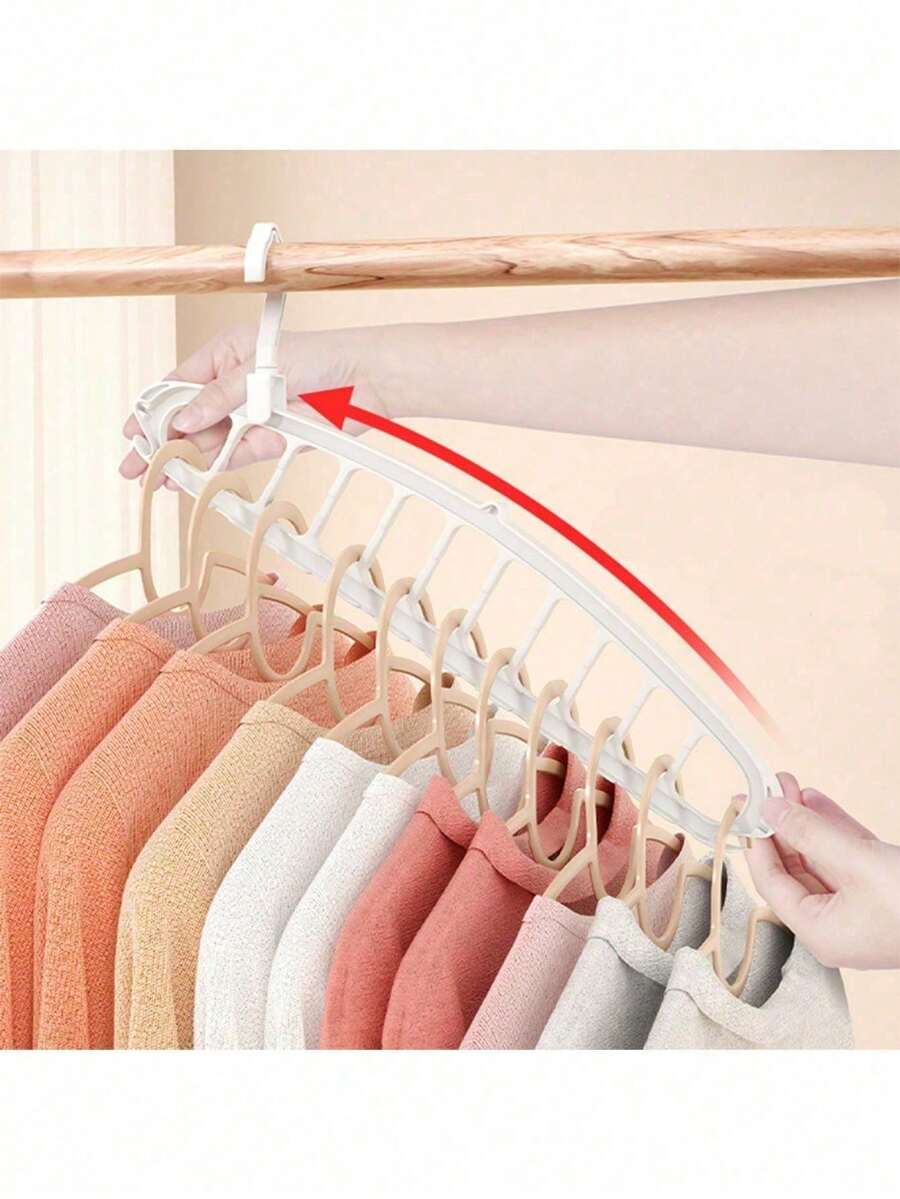 Space-Saving Multifunctional Hanger, Plastic Wardrobe Storage Rack, Portable Foldable Clothes Hanger, Suitable For Wardrobe Storage, Essential For Travel - Multicolor - View 1