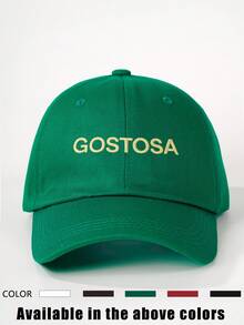 1顶女士刺绣“GOSTOSA”棒球帽，可调节户外防晒休闲帽，适合春季、秋季、旅行、海滩，男女皆宜，Y2K风格 - 棒球帽 - 查看 2