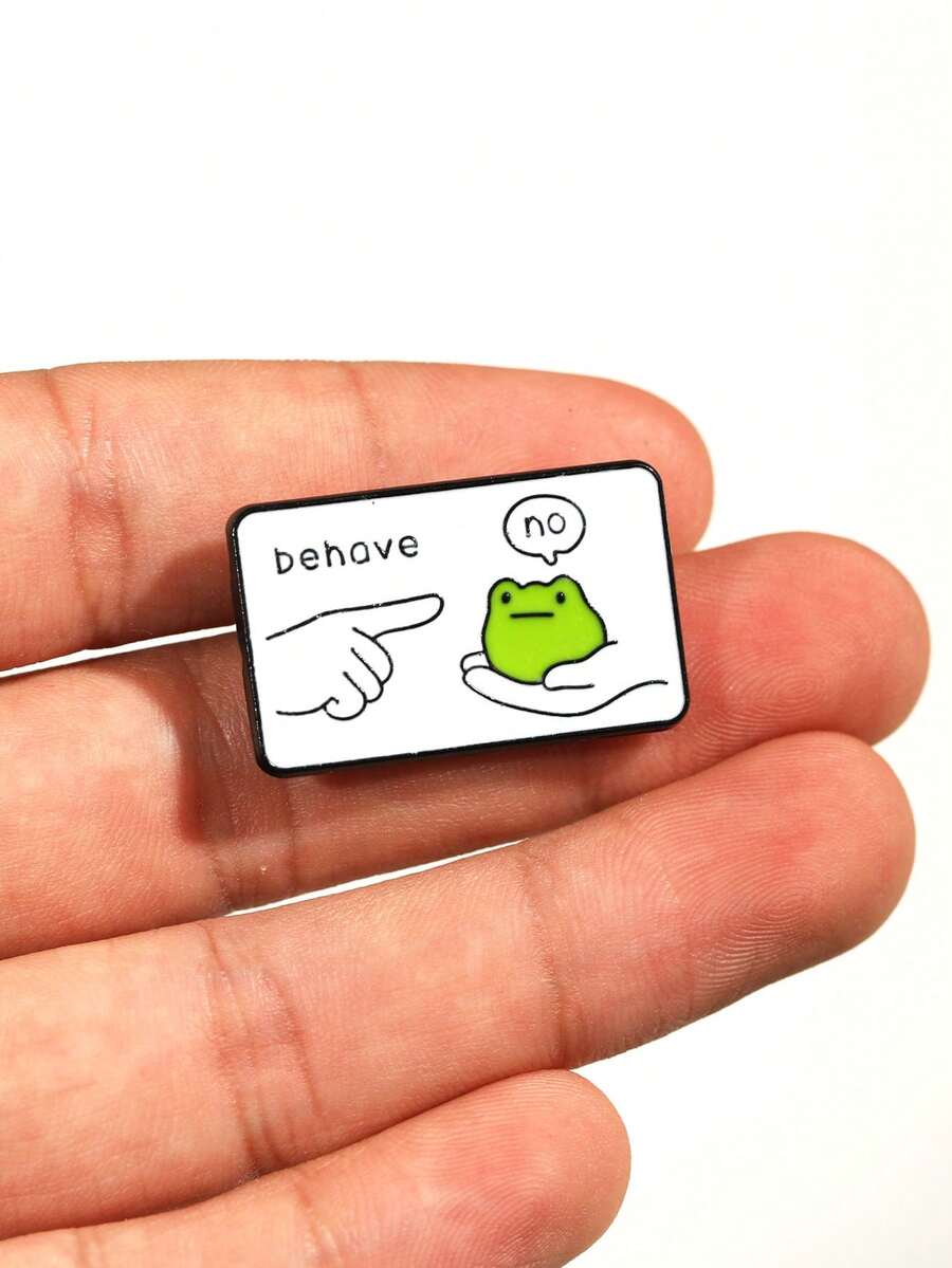 1pc Minimalist Cartoon Frog Waving Brooch, Exquisite Craftsmanship Creates Delicate Texture, Easily Expresses Personalized, Versatile Accessory To Liven Up Outfits And Bags Gifts For Mother, Father, Graduation, And Teacher - Multicolor - View 1