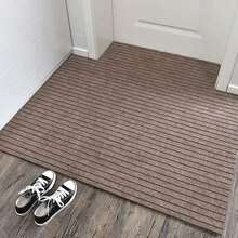 1 pieza Alfombra de pasillo con respaldo de goma, alfombra de área antideslizante lavable para interiores/exteriores para entrada y balcón - Gris - Ver 5