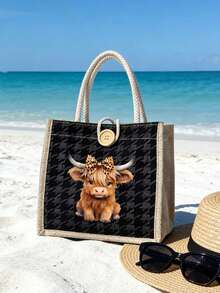 Túi tote vải canvas in họa tiết bò cao nguyên quyến rũ, túi xách, túi tote vải lanh, túi du lịch thiết yếu, túi tote dung tích lớn, túi mua sắm in chữ, quà tặng cho nữ, quà tặng Ngày Nhà giáo, phù hợp cho trường học, đại học, công việc, kinh doanh, đi làm, ngoài trời, du lịch, kỳ nghỉ, Ngày Nhà giáo, quà tặng giáo viên, luôn là món quà Ngày Nhà giáo tốt nhất - Nhiều màu - Xem 4