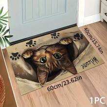 1pc Cat Pattern Design, Kitchen Decor, Home Decor, Decorative Mat, Fashion Doormat, Multi-Purpose Mat, Kitchen Floor Mat, Kitchen Mat Set, Kitchen Floor Protector, Comfort Standing Mat, Living Room Bedroom Bathroom Laundry Office Area Rug, Home Decoration Indoor - Multicolor - View 5