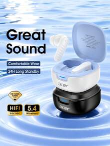 Acer OHR503 Upgraded Wireless Earphones, Tilted In-Ear Design Fitting Ear Comfortably, High-Quality Lossless Audio, 24H Long Standby, Type-C Charging Port, Compatible With Smartphones, Tablets, Laptops - View 3