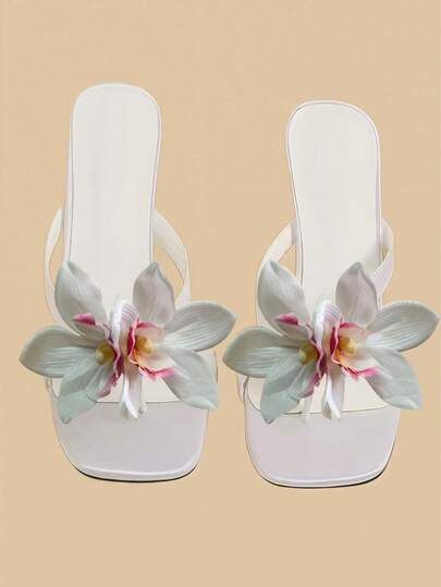 2pcs/4pcs Lily Flower Shoe Decoration, Bohemian Beach High Heels, Slippers, Sandals DIY Accessories