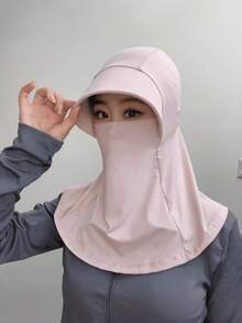 1 pieza/2 piezas Sombrero de protección solar integral para mujer, gorro de cuello para ciclismo integrado para sombreado solar de verano para exteriores - Multicolor - Ver 13