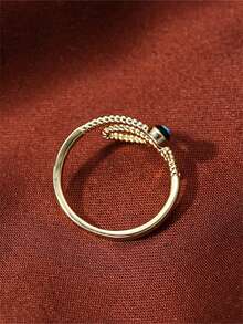 1 Stück einzigartiger Teufelsaugen-Offener Ring, Nischendesign verstellbarer Fingerring, Retro vielseitiges Pendler-Accessoire - Offener Ring - Übersicht 5