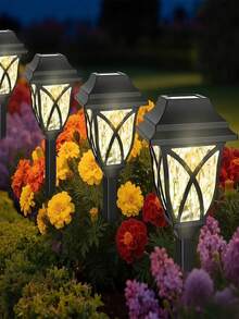 6/4/2/1 Peça Luz Solar Externa Luz Solar Multicolorida Holofote de Paisagem Solar Natal Casamento Festa Reunião Familiar Quintal Jardim Portão Cerca Caminho Pátio Luz de Atmosfera - Amarelo - Visão 4