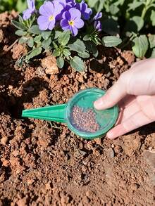 2 piezas Juego de plantadores de semillas, Perforador de agujeros + Plantador de semillas, Adecuado para huerto de verduras, jardín de flores, semillero, plantación industrial, plantador perfecto - Sembradora 2 piezas - Ver 3