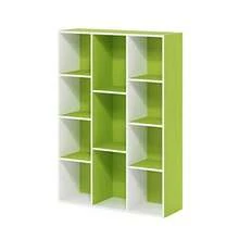 Furinno Luder Bookcase de estantería Abierta Reversible de 11 Cubos Blanco/Verde 11107WH/GR - Blanco verde - Ver 6