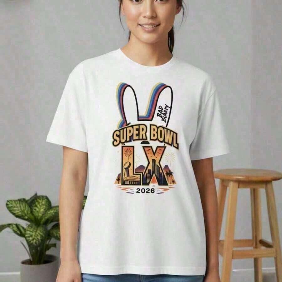 Valentine Outfits For Women2026Benito Bowl Bad Shirt, Bowl Bunny LX Sweatshirt, Puerto Rico Music Gift, Here For The Benito Bowl Unisex Teevalentine's Day Dress Western Graphic Tees Men Clothes Camisas Para Hombre Graphic Tees Women Clothes Summer Tops Summer Clothes Graphic Tee Shirts - 白2 - 查看 1