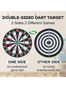 Double-Sided Dart Board With Pins, Stress Relief And Therapeutic Game - Multicolor - View 5