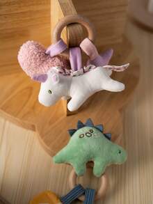 1 buah Mainan Kerincingan Kayu, Desain Liontin Warna-warni Bertema Unicorn & Dinosaurus, Cocok untuk Bermain Sehari-hari Bayi & Balita - MultiWarna - View 4