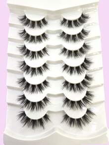 7 pares de extensiones de pestañas individuales con racimos esponjosos estilo D Curl, pestañas de ojo de gato, pestañas naturales en racimos, pestañas en racimos de araña, extensiones de pestañas difuminadas, tiras de pestañas postizas para hacer extensiones de pestañas DIY - Negro - Ver 5