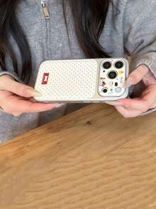 Ốp điện thoại thiết kế tối giản chấm bi hình xương cún cho iPhone 17 Pro Max/16/15/14/13/12/11, ốp điện thoại dạng gập có cửa sổ - Nhiều màu - Xem 8