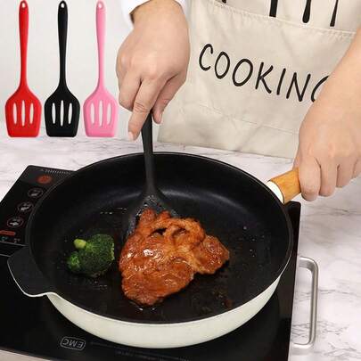 1pc Premium Small Silicone Cooking Shovel - Non-Stick, Leak-Proof & Durable - Perfect For Pizza, Fish & More, Ultra-Flexible & Long-Lasting